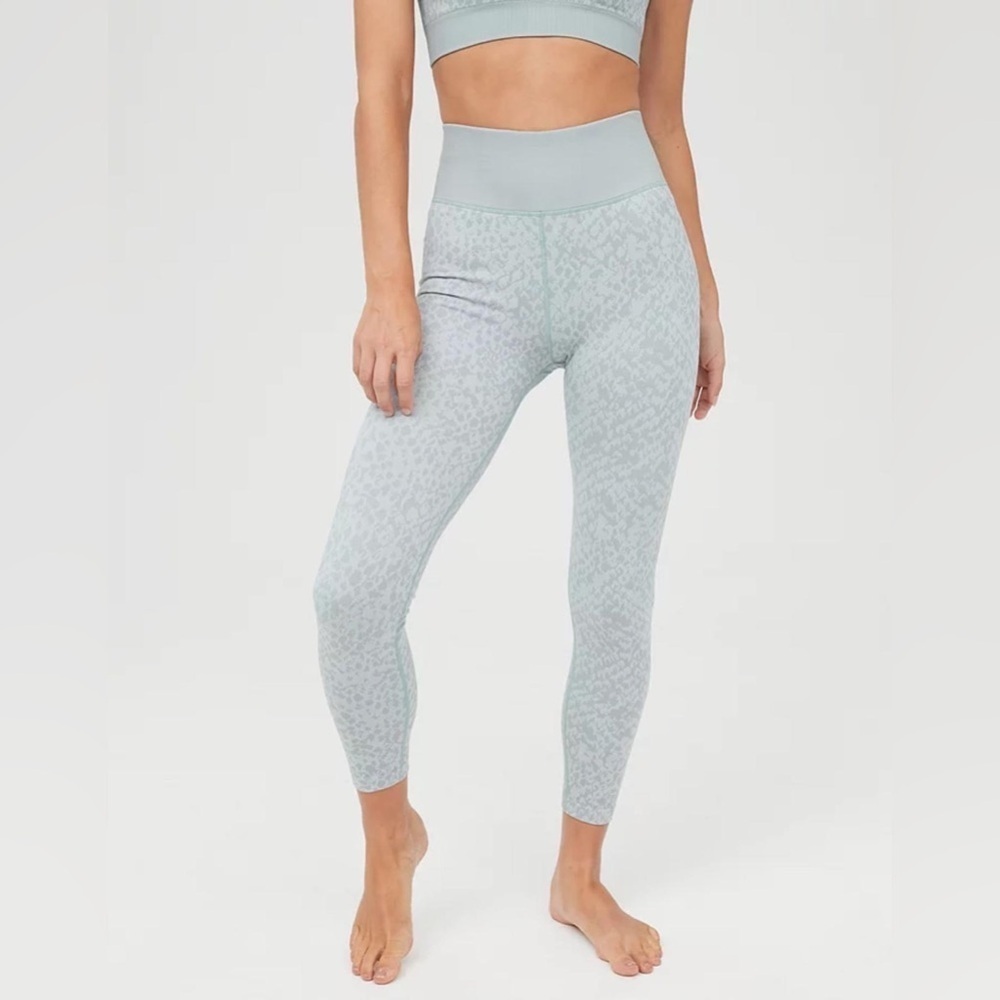 OFFLINE by Aerie Seamless Snake Leggings 7/8 Length High Waisted Salty Air Sz S